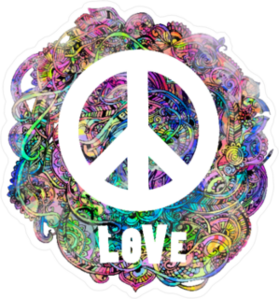 Decorative Hippie Love Peace Sticker