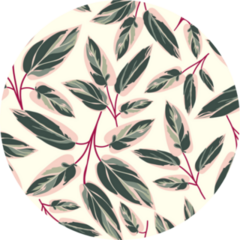 Decorative House Plants Leaves Seamless Pattern Sticker