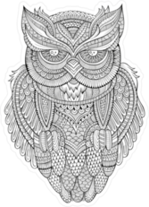 Decorative Ornamental Owl Sticker
