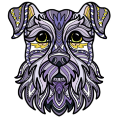 Decorative Schnauzer Sticker