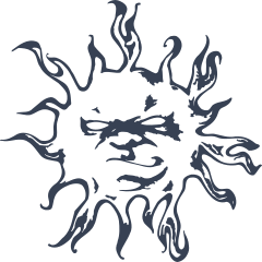 Decorative Sun With A Face Sticker