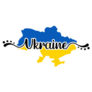 Decorative Ukraine Lettering Over Map Illustration Sticker