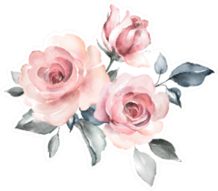 Decorative Watercolor Flowers Rose Bunch Sticker