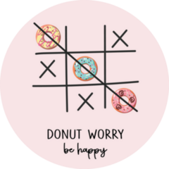 Decorative Xoxo Game Illustration With Donuts Sticker