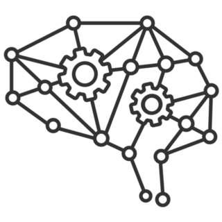 Deep Learning Linear Icon Brain Sticker