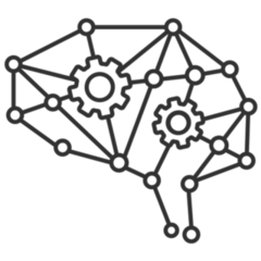 Deep Learning Linear Icon Brain Sticker