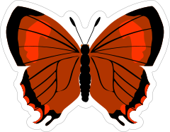 Deep Orange Butterfly Sticker