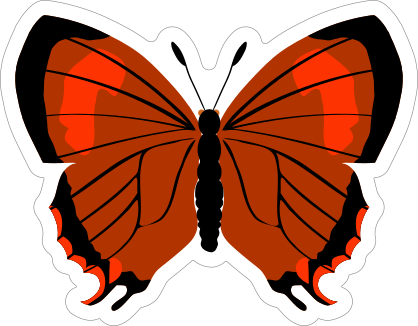 Deep Orange Butterfly Sticker