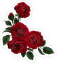 Deep Red Roses Flower Stickers