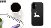 Deer Buck Laying Down Sticker on a Phone (New) example
