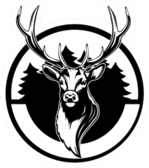Deer Head Illustration Hunting Logo Sticker