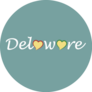 Delaware Heart Lettering Teal Sticker