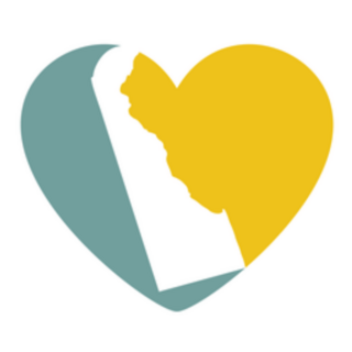 Delaware Map And Heart Logo Sticker