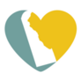 Delaware Map And Heart Logo Sticker