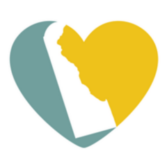 Delaware Map And Heart Logo Sticker