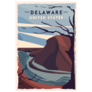Delaware Retro Poster Sticker