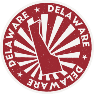 Delaware Stamp State Outline Sticker
