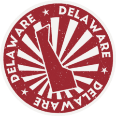 Delaware Stamp State Outline Sticker