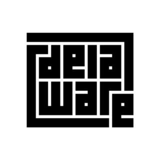 Delaware Typography Logo Sticker