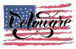Delaware USA Flag Sticker