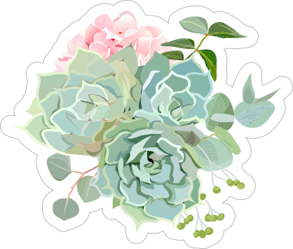 Delicate Succulent Bouquet Sticker