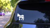Democrat Donkey Transfer Sticker on a Rear Car Window (New) example