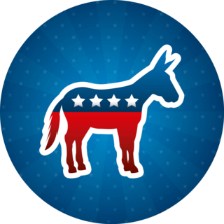 Democrat Political Party Circle Sticker