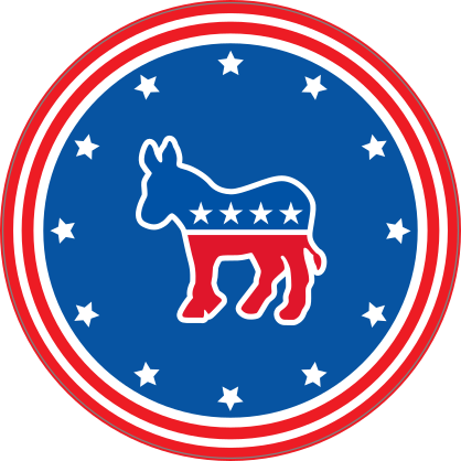 Democratic Party Donkey Printed Circle Sticker
