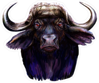 Demon Buffalo Painting Sticker