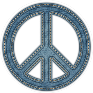 Denim Peace Sign Sticker