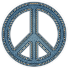 Denim Peace Sign Sticker
