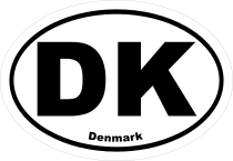 Denmark Dk Oval Sticker