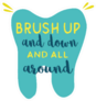 Dental Handwritten brush Up And Down And All Around Sticker