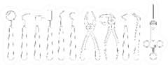 Dental Tools Line Art Icon Set Sticker
