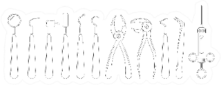 Dental Tools Line Art Icon Set Sticker