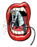 Dentist Jackhammer Drilling Teeth Pop Art Illustration Sticker