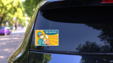 Dentist We Can Do It Pop Art Retro Illustration Sticker on a Rear Car Window (New) example