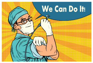 Dentist We Can Do It Pop Art Retro Illustration Sticker