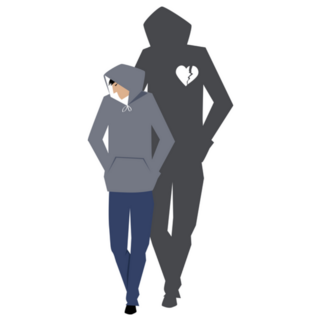 Depression Shadow Illustration Sticker 