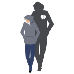 Depression Shadow Illustration Sticker 