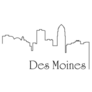 Des Moines City One Line Drawing Sticker