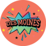 Des Moines Comic Text In Pop Art Sticker
