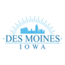 Des Moines Iowa. Banner City Skyline Sticker