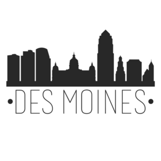 Des Moines Iowa City Skyline Sticker