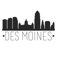 Des Moines Iowa City Skyline Sticker