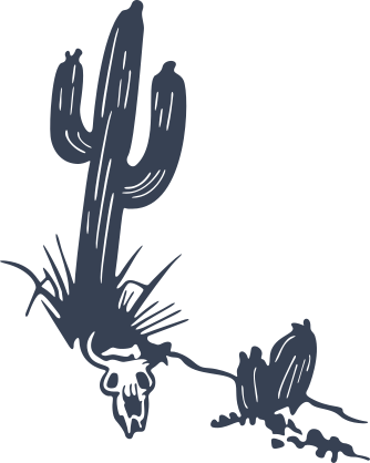 Desert Cactus With Bull Skull Sticker
