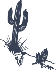 Desert Cactus With Bull Skull Sticker