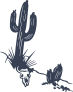 Desert Cactus With Bull Skull Sticker