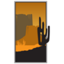 Desert Landscape New Mexico Illustration Sticker
