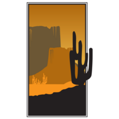 Desert Landscape New Mexico Illustration Sticker